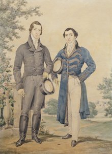 Portrett av to herrer, 1817 (blyant og wc, forhøyet med hvitt) av James Warren Childe