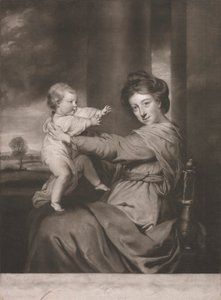 Caroline hertuginne av Marlborough med Lady Caroline Spencer hennes datter av James Watson