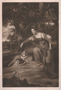 Hertuginne av Manchester med sønnen George, Viscount Mandeville, som "Diana og Amor"