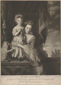 Margaret Georgiana Spencer, (née Poyntz), grevinne Spencer, og hennes datter, Georgiana Cavendish, (née Spencer), hertuginne av Devonshire
