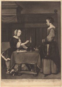 Den kvinnelige korrespondenten av James Watson after Gabriel Metsu