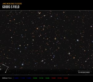 JWST Advanced Deep Extragalactic Survey (NIRCam Compass Image) av James Webb Space Telescope (NASA)