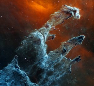 Pillars of Creation (MIRI-bilde) av James Webb Space Telescope (NASA)