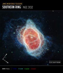Southern Ring Nebula (MIRI Compass Image) av James Webb Space Telescope (NASA)