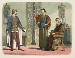 Henry VI og hertugene av York og Somerset, september 1450, fra A Chronicle of England BC 55 til AD 1485, pub. London av James William Edmund Doyle