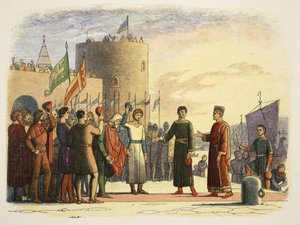 Henry i Waterford, Irland, 18. oktober 1172, fra A Chronicle of England BC 55 til AD 1485, pub. London, 1863 av James William Edmund Doyle