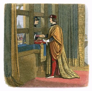 Møte mellom kong Edward IV og Louis XI av Frankrike i Pecquigny av James William Edmund Doyle