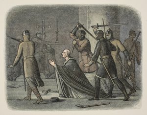 Murder of Thomas Becket, Canterbury Cathedral, 29. desember 1170, fra A Chronicle of England BC 55 til AD 1485, pub. London av James William Edmund Doyle