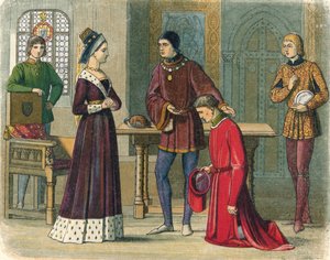 Jarlen av Warwick underkaster seg dronning Margaret, 1470 1864 av James William Edmund Doyle