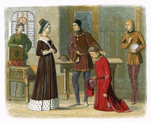 Jarlen av Warwick underkaster seg dronning Margaret av James William Edmund Doyle