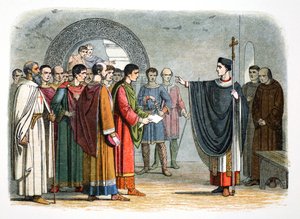 Thomas a Becket forbyr jarlen av Leicester å avsi dom over ham, 1162 1864 av James William Edmund Doyle