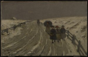 Hjemkomst fra skolen, ca. 1901