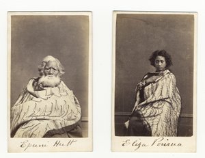 Epuni Hutt og Eliza Porirua, ca. 1865 (albumtrykk) av James Wrigglesworth