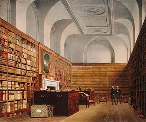 The Kings Library, Buckingham House, fra The History of the Royal Residences, gravert av James Baily, av William Henry Pyne (1769-1843), 1819 (se også 169795) av James after Stephanoff