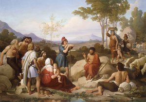 Aesop forteller en fabel, av Jan Adam Janszoon Kruseman