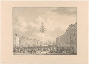 Freedom Tree på Grote Markt i Rotterdam, 1795 av Jan Anthonie Langendijk Dzn (possibly)