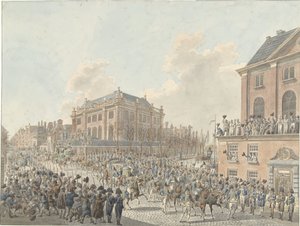 Louis Napoleons ankomst til Amsterdam 20. april 1808 av Jan Anthonie Langendijk Dzn (signed by artist)