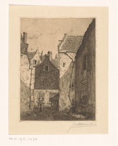 Gårdsplass av Jan Antonius van Schooten (signed by artist)