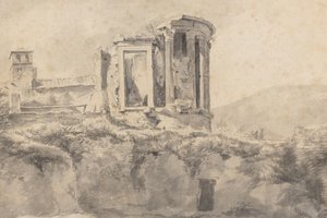 Utsikt over Vesta-tempelet i Tivoli av Jan Asselijn (possibly)