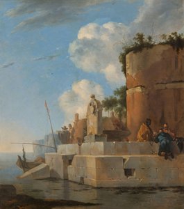 En kystruin i Italia En ruin ved vannet i Italia