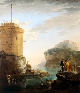 Harbour Scene (olje på lerret) av Jan Asselijn