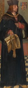 Maximilian I, den hellige romerske keiser (olje på panel)