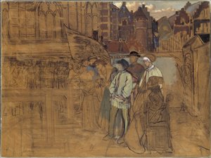 Bueskytingsfest i Antwerpen på 1500-tallet, ca. 1850