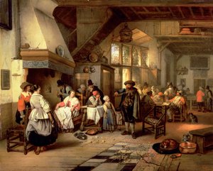 Interiør i en taverna med en blind spelemann, 1844 (for detaljer se 76798)