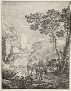 De to muldyrene. Rocca Aquatico nær Ancona av Jan Both