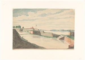 Fort Kraganoor nær Cochin av Jan Brandes (signed by artist)