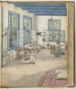 Brandes" sønn Johnny og slaven Flora spinning, 1784