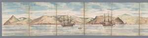 Utsikt over Saint Helena The Island of St Helena tegnet fra Rhee den 31. mars 1787 (tittel på objekt) av Jan Brandes