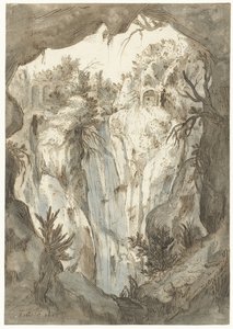 Tivoli-fossen sett fra en hule av Jan Brueghel (I) (attributed to)