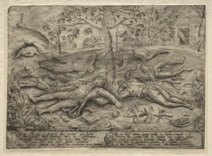 Gluttony Plate. av Jan Brueghel the Elder