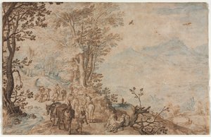 Landskap med reisende av Jan Brueghel