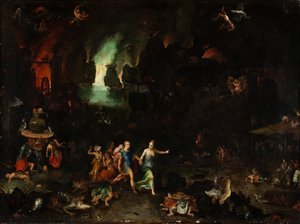 Aeneas og sibylla i underverdenen.