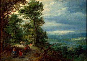 Edge of the Forest The Flight into Egypt', 1610. av Jan Brueghel the Elder