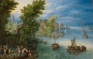 Elvelandskap av Jan Brueghel the Elder