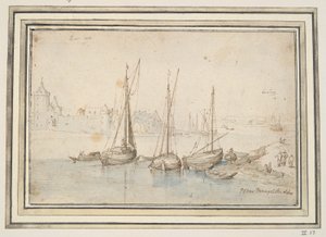 Utsikt over Ruhrort og Duisburg av Jan Brueghel the Elder