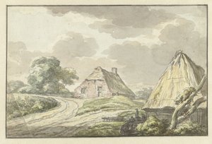 Våningshus ved veiskillet til en landevei av Jan Bulthuis
