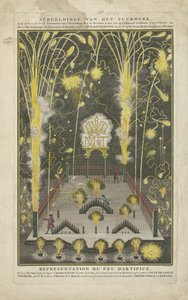 Fyrverkeri ble avfyrt 15. oktober 1745, Maria Theresias navnedag, på oppdrag fra Anthoni de Groot Skildring av fyrverkeriet, av Anthoni de Groot, Courantier van The Hague, XV oktober MDCCXLV på den første hendelsen av Haares navnedag