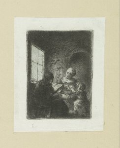 Gezin ved det raam The Compleat Work of Etchings av John Chalon / Oeuvre Complette des Eaux Fortes av Jean Chalon (serietittel) av Jan Chalon