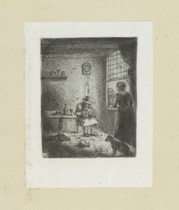 Interiør setter lezende mann The Compleat Work of Etchings av John Chalon / Oeuvre Complette des Eaux Fortes av Jean Chalon (serietittel) av Jan Chalon