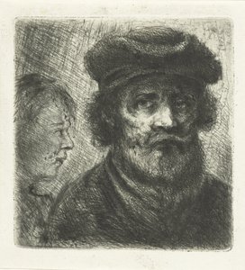 Ung mann og skjeggete mann av Jan Chalon