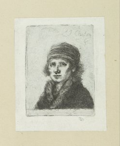 Jonge mann setter bontkraag The Compleat Work of Etchings av John Chalon / Oeuvre Complette des Eaux Fortes av Jean Chalon (serietittel) av Jan Chalon