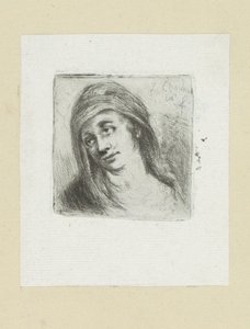 Ung kvinne med hovedduk The Compleat Work of Etchings av John Chalon / Oeuvre Complette des Eaux Fortes av Jean Chalon (serietittel) av Jan Chalon