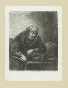 Oude man aan zijn bureau The Compleat Work of Etchings av John Chalon / Oeuvre Complette des Eaux Fortes av Jean Chalon (serietittel) av Jan Chalon