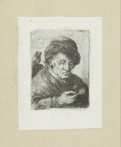 Oude mann skinner i uil The Compleat Work of Etchings av John Chalon / Oeuvre Complette des Eaux Fortes av Jean Chalon (serietittel) av Jan Chalon