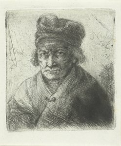 Gammel mann med hatt av Jan Chalon