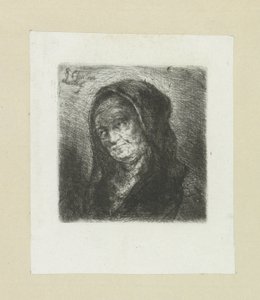 Oude woman met black sluier The Compleat Work of Etchings av John Chalon / Oeuvre Complette des Eaux Fortes av Jean Chalon (serietittel) av Jan Chalon